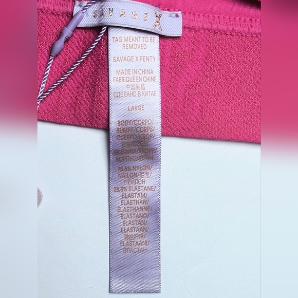 Savage X Fenty By Rihanna Forever Savage Pink Racerback Wireless Bralette L NWT - Picture 5 of 7